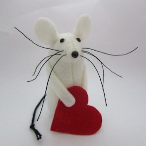 Valentines Mouse, Felt Mouse,  Mouse Gift,  Valentines