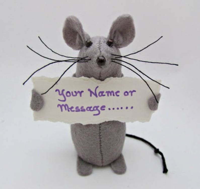 Message Mouse Felt Mouse Cake Topper Felt Mice Mouse Ornament image 1