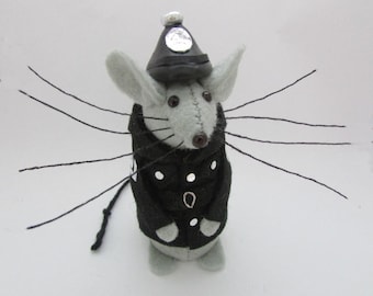 Police Mouse - Felt Mice - Felt Mouse - Policeman Mouse Ornament