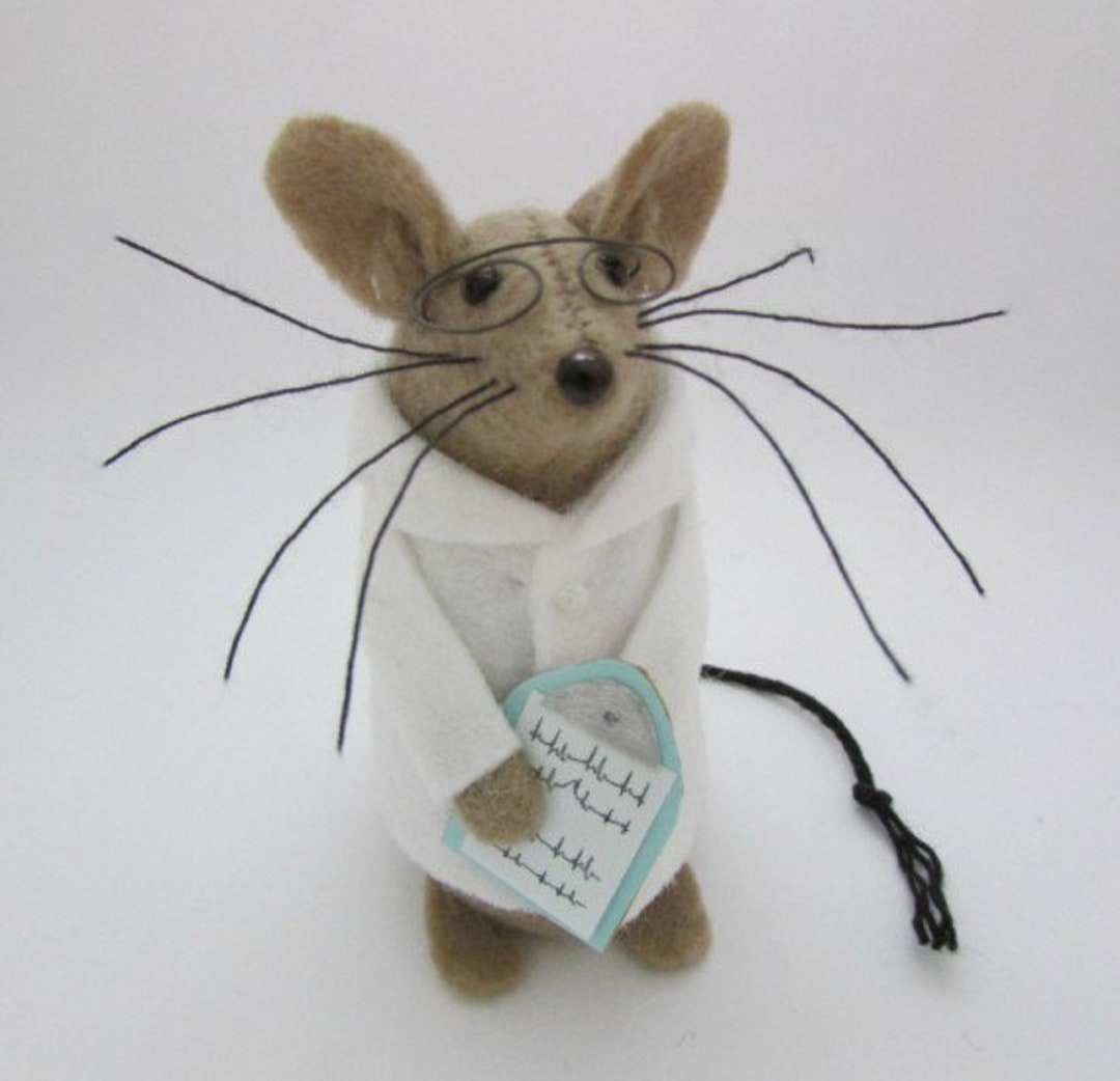 Felted Doctor Mouse Miniature - Tadpoles and Tiddlers