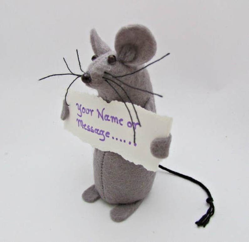 Message Mouse Felt Mouse Cake Topper Felt Mice Mouse Ornament image 3