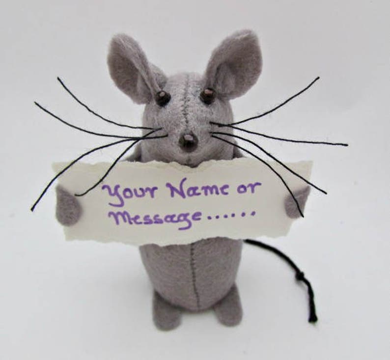 Message Mouse Felt Mouse Cake Topper Felt Mice Mouse Ornament image 2