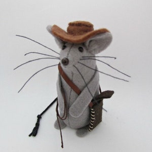 Indiana Jones Mouse-  Mouse Cake Topper - Felt Mouse - Felt Mice - Indiana Jones Ornament