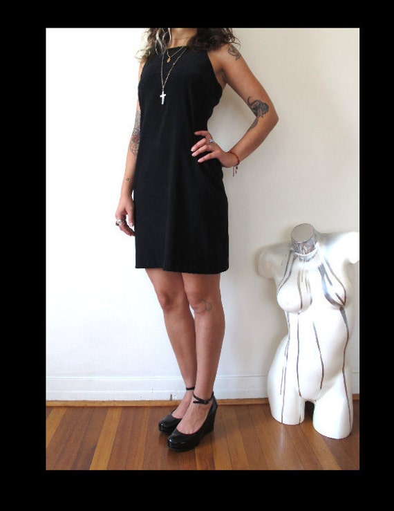 90s black spaghetti strap dress