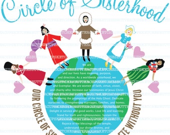 Circle of Sisterhood. Women around the world. LDS Relief Society. LDS Young Women.