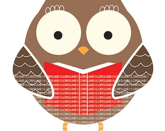 Owl with Book. An original illustration. For personal use. Not resale.