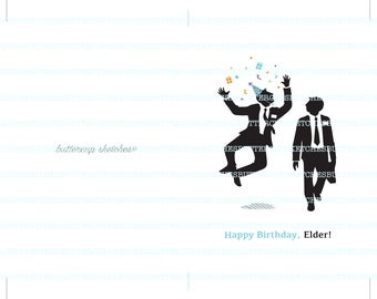 LDS Missionary Birthday Card for Elders