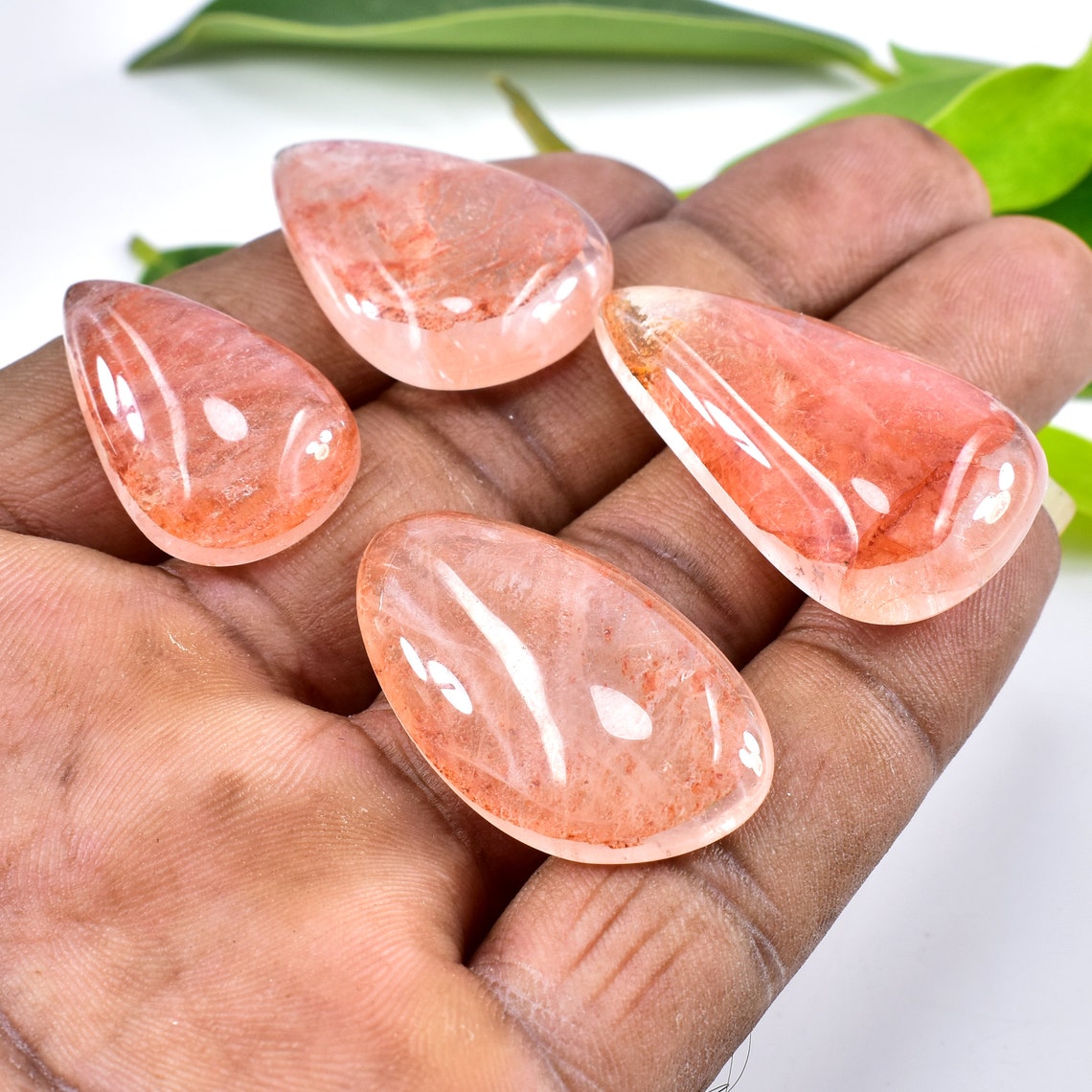 Natural Cherry Quartz Cabochon Smooth Cherry Quartz Cabochon Etsy