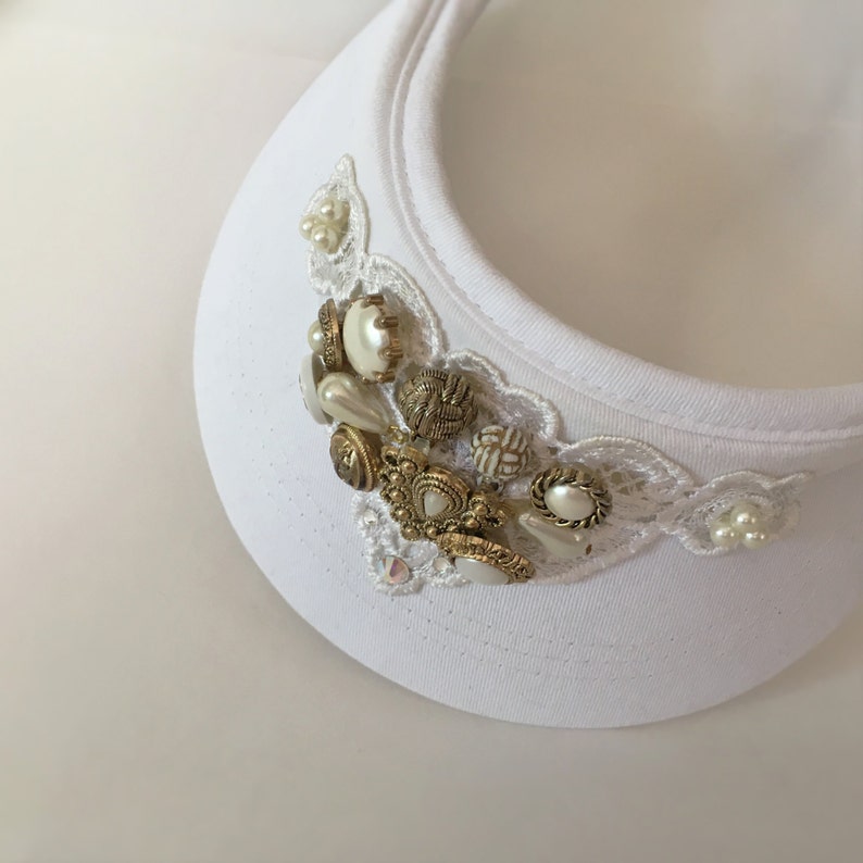 Buttons and Pearls Sun Visor Etsy