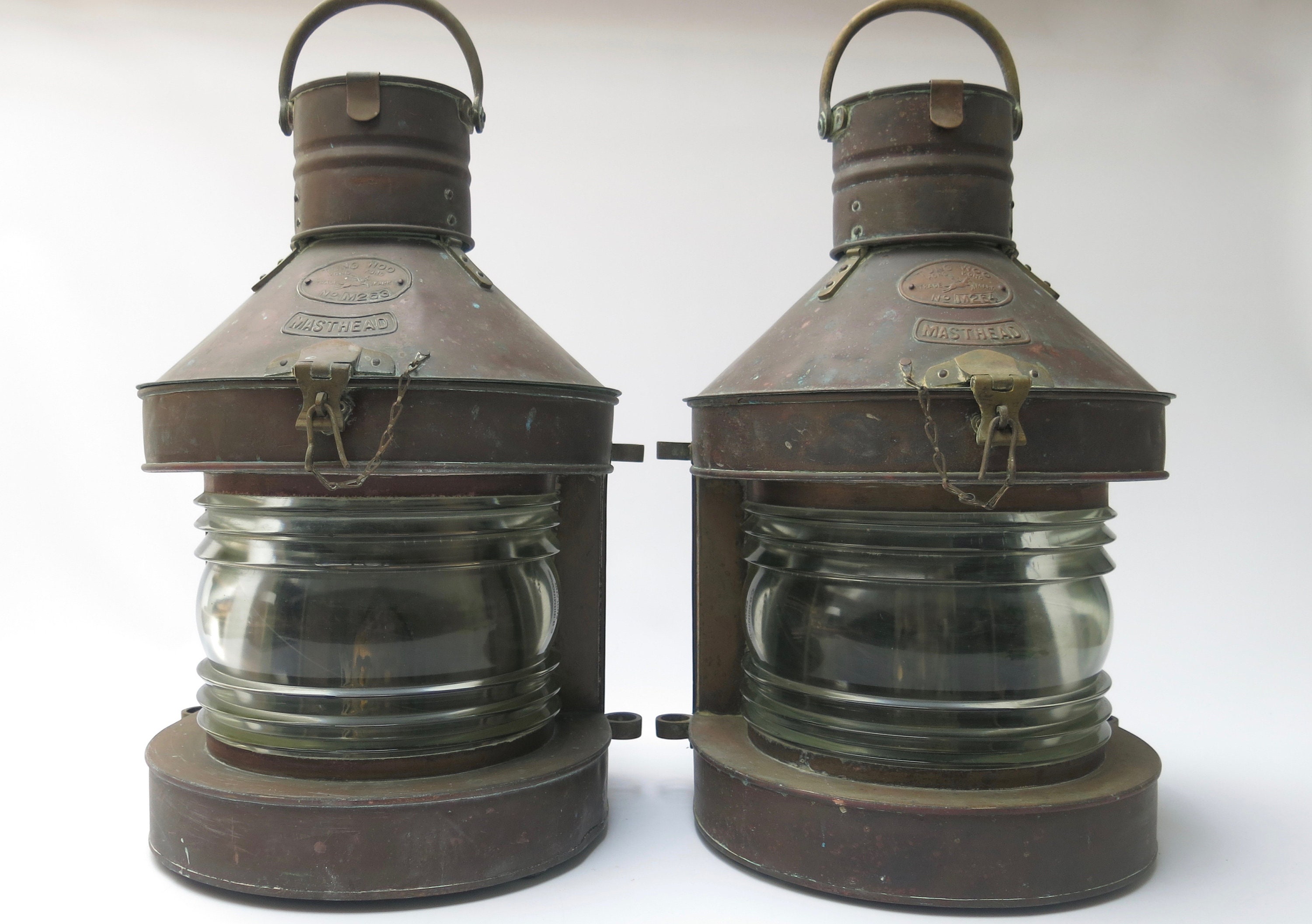 Electric Lanterns - Nautical Lamps Antique Brass Masthead Lantern