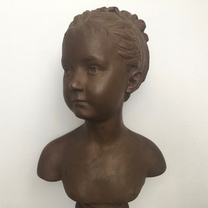 GIRL TERRACOTTA BUST - 19th century French sculpture of Louise Brongniart after the Artist Houdon
