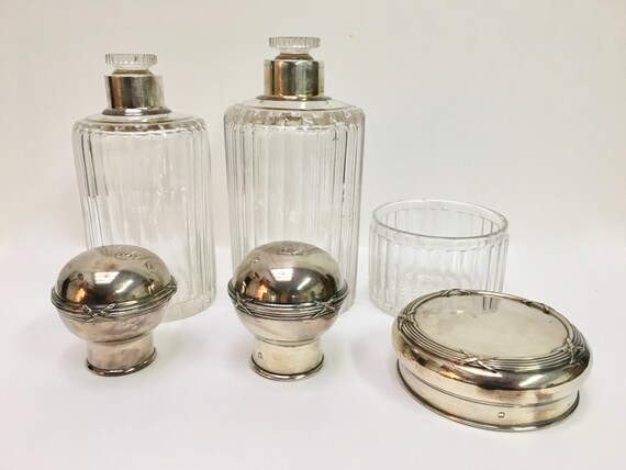 ANTIQUE VANITY SET - Late 19th century set of 3 l… - image 5