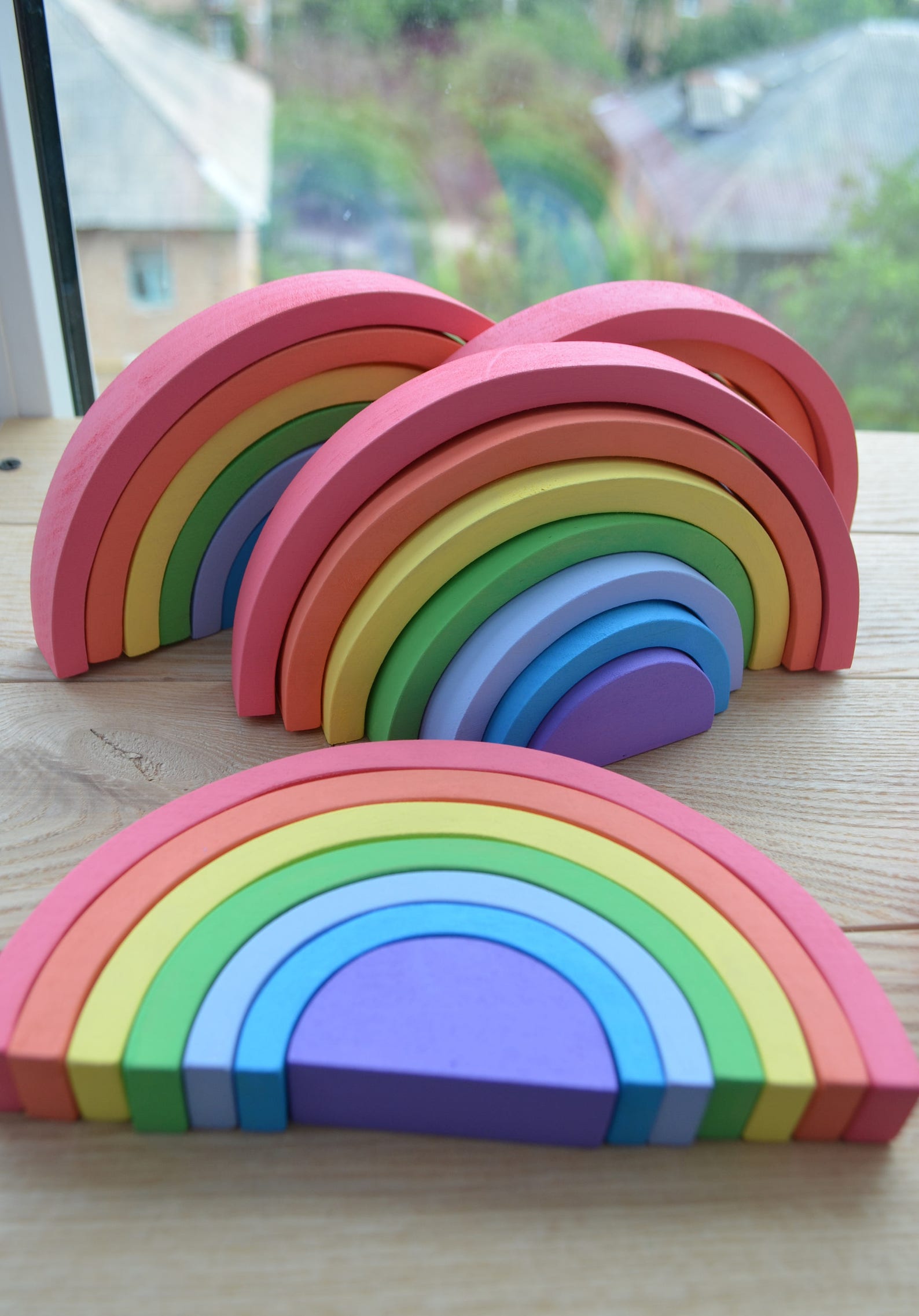Wooden Pastel Rainbow small Montessori Waldorf RAINBOW - Etsy