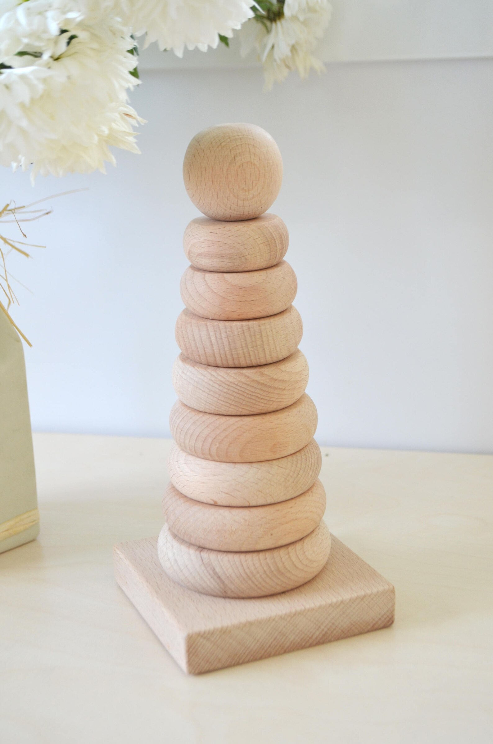 Wooden Pyramid Wooden Stacking Toy Educational Toy Etsy