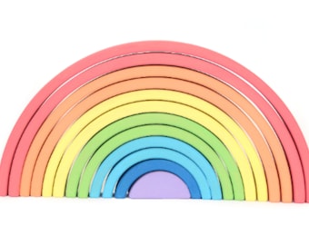 Waldorf RAINBOW | Waldorf Toys | Montessori | Wooden puzzle | Learning toy | Montessori toy | Baby toy | Busy toddler toy | Stacker Puzzle