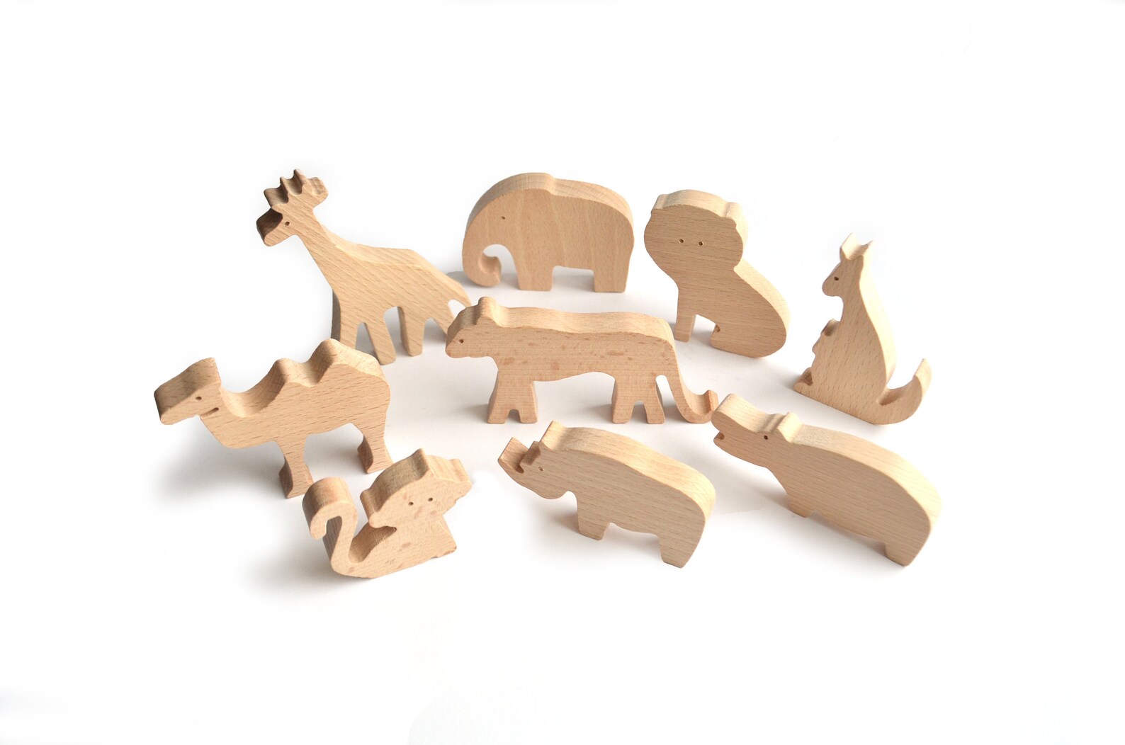 Wooden Set Animal Toys Animal Play Set Zoo African Animal Etsy