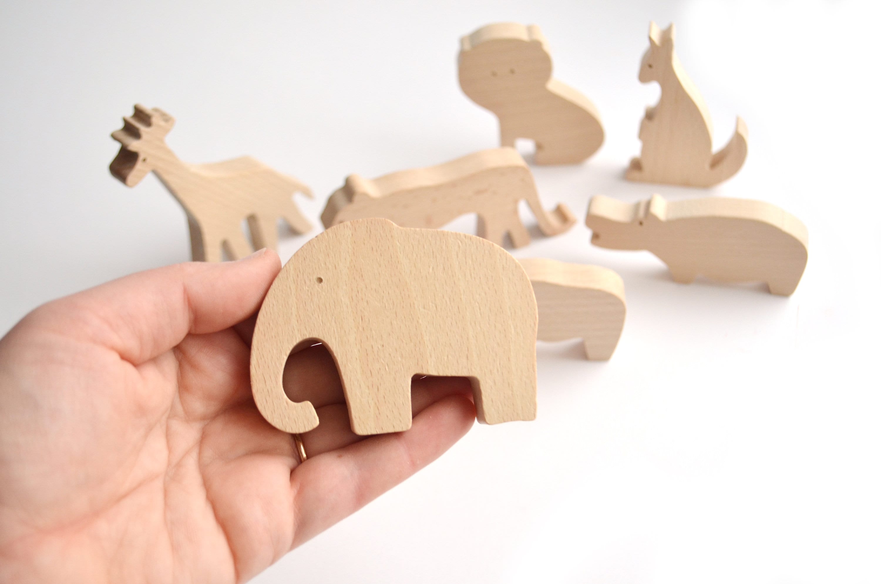 Wooden Set Animal Toys Animal Play Set Zoo African Animal Etsy