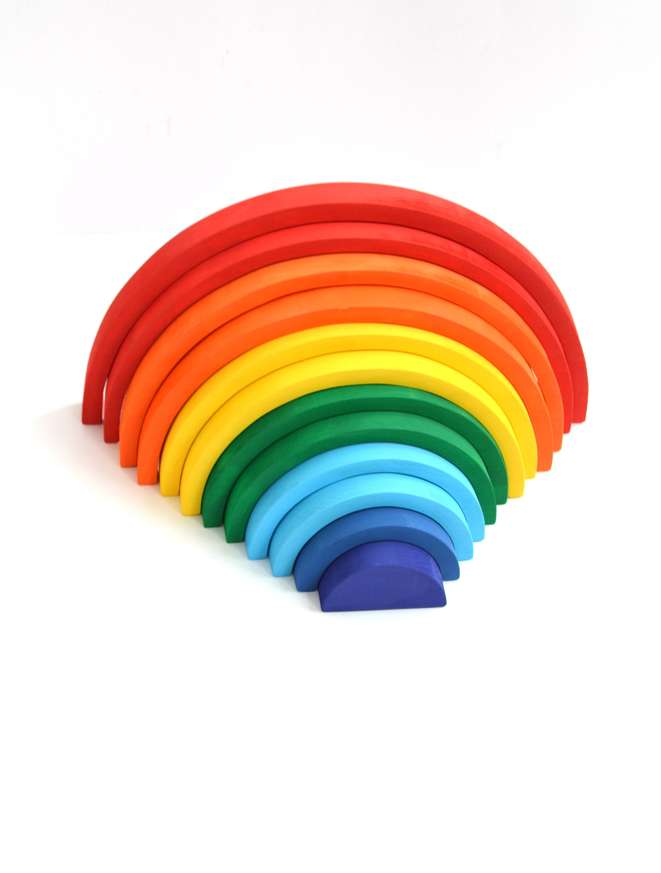 Wooden Rainbow Stack Montessori toys Waldorf Toys Busy Etsy.de