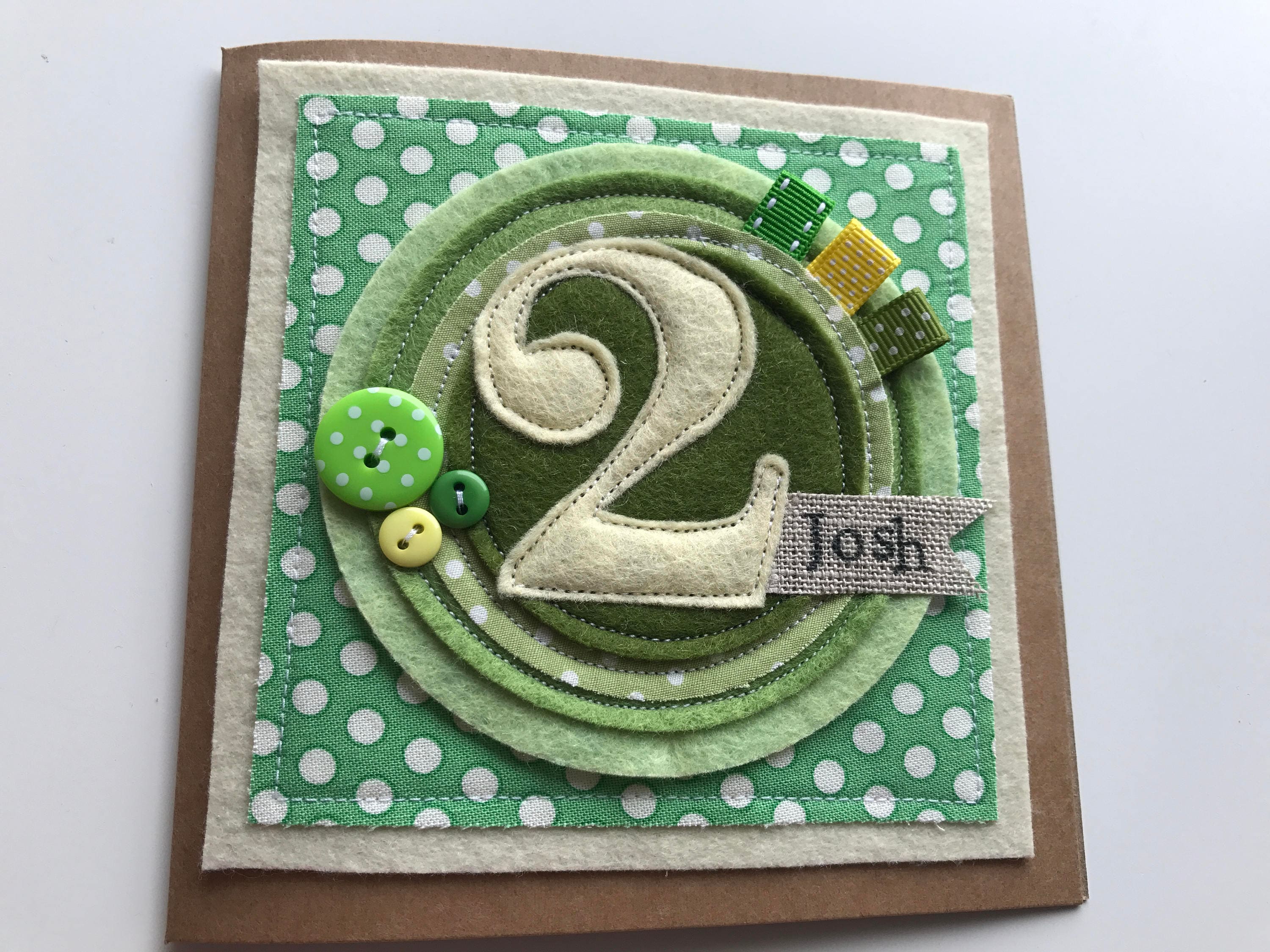 2nd Birthday card birthday card Personalised birthday card | Etsy