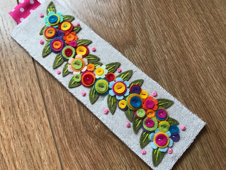 Bookmark handmade bookmark felt embroidered bookmark Etsy