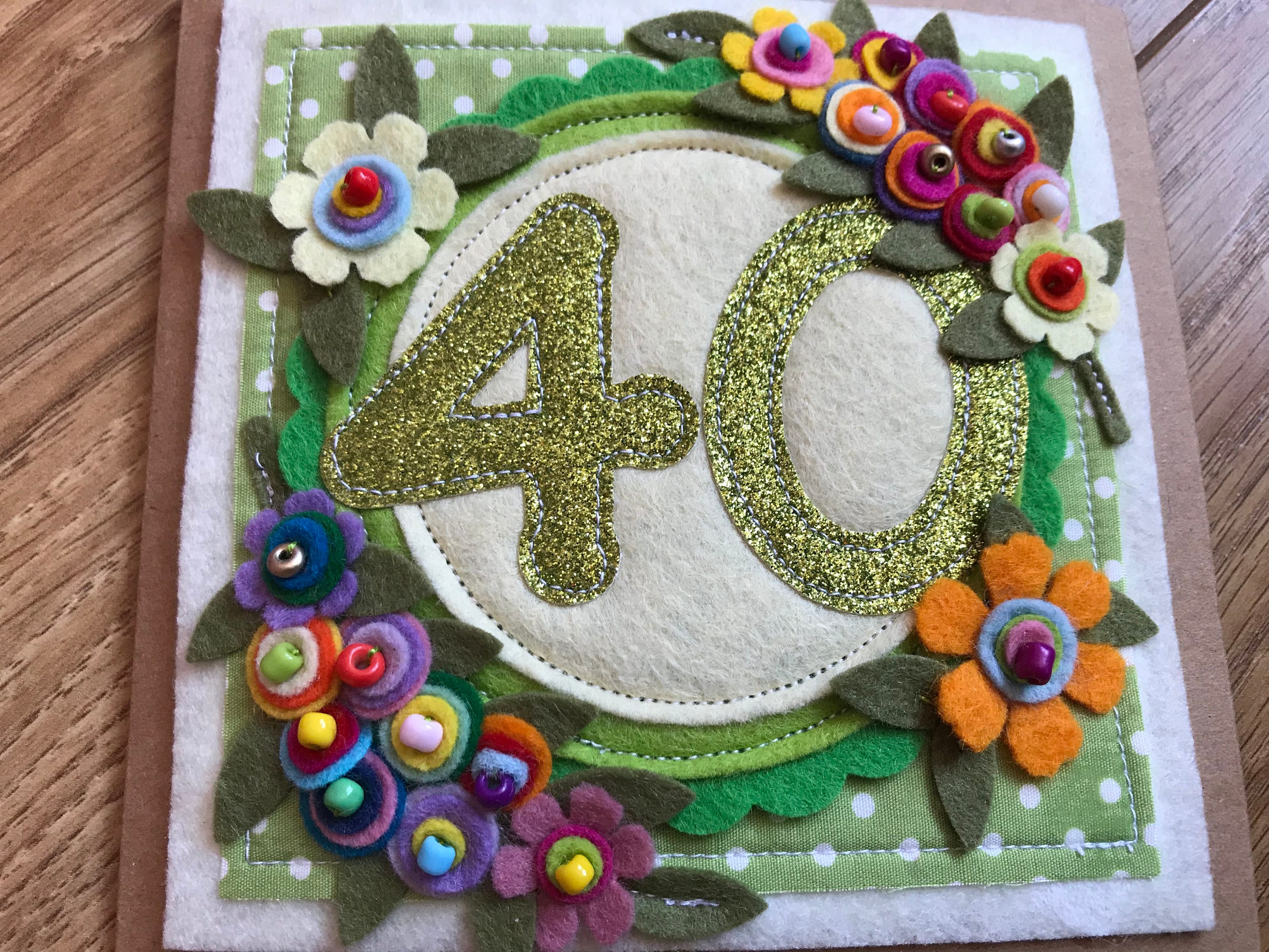 40th birthday card 40th birthday 40th happy 40th birthday | Etsy