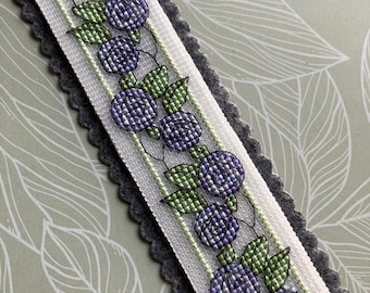 Handmade cross stitched bookmark