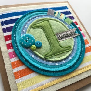 1st birthday card | Birthday card | Personalised birthday card | Boys birthday card | Appliqué birthday card |