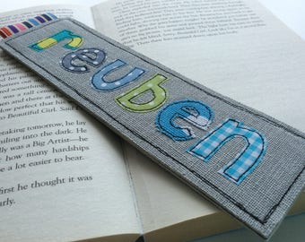 Personalized Handmade Bookmark | Linen Fabric Ribbon