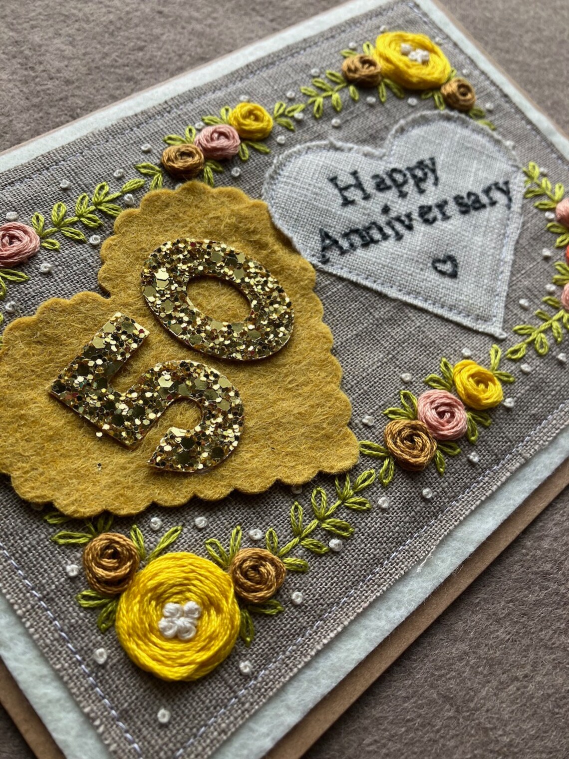 Golden Wedding Anniversary Golden Wedding Card Wedding - Etsy UK