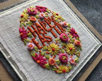 hand embroidered easter card