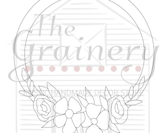Scroll Saw Template- Digital Download- Floral Scroll Saw Design- Round Sign Scroll Saw Template- Round Flower template- Scroll Saw pattern