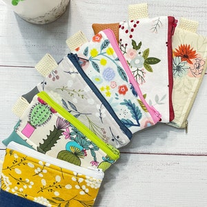 Small Keychain Zipper Pouch- Small Purse- Small Zipper Pouch- Bright, Colorful Pouch- Keyring Storage Pouch- Fabric Pouch- Keychain Wallet image 3
