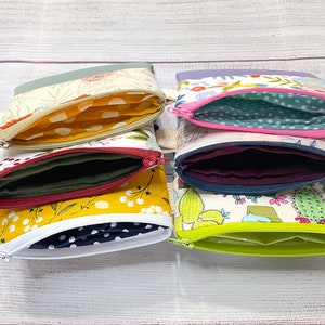Small Keychain Zipper Pouch- Small Purse- Small Zipper Pouch- Bright, Colorful Pouch- Keyring Storage Pouch- Fabric Pouch- Keychain Wallet image 4