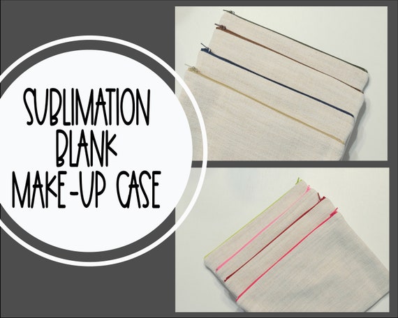 Sublimation blank make-up case- 100% Polyester- Fabric lined make-up case- Sublimation blank bridesmaid gift- Sublimation blank- Linen like