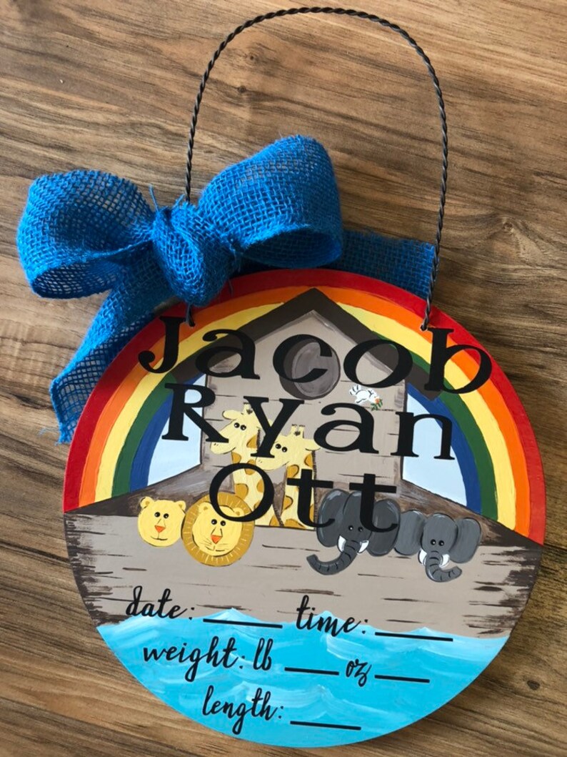 Sign Hanger Room Stats Hospital Nursery GirlBaby Door Noah's Ark SignDelivery mYgfyIb6v7