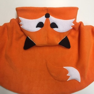 PRE-ORDER - Orange Fox - Fleece Poncho & Car Seat Poncho (All in one) - Baby, Toddler and Kids