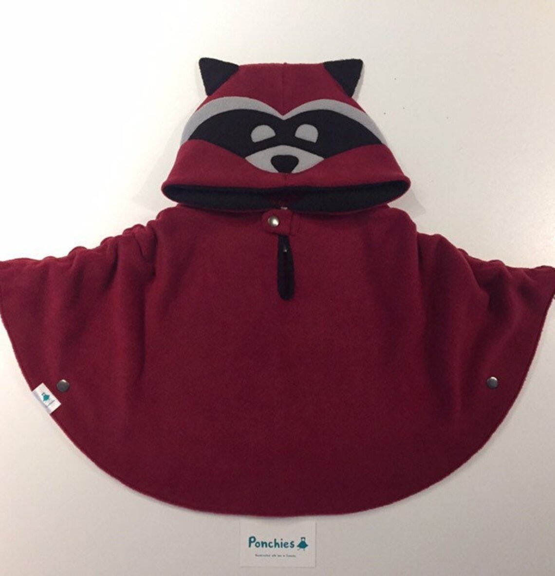 Burgundy Raccoon Fleece Poncho & Car Seat Poncho all in - Etsy UK