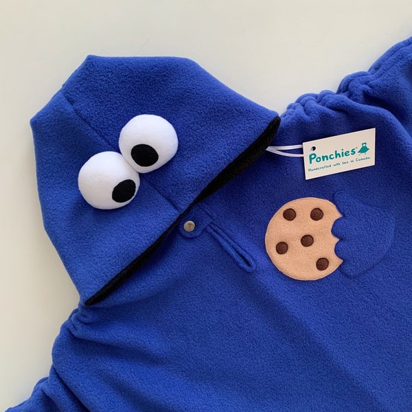 Monster of Cookies - Fleece Poncho & Car Seat Poncho (All in one) - Baby, Toddler and Kids