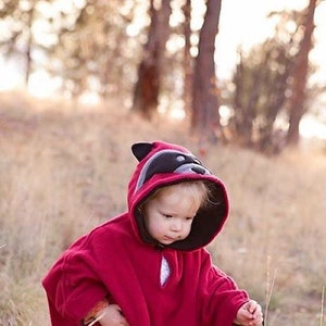 Burgundy Raccoon Fleece Poncho & Car Seat Poncho all in - Etsy UK