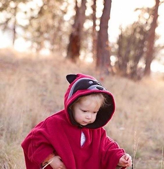 Burgundy Raccoon Fleece Poncho & Car Seat Poncho all in - Etsy UK
