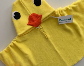 Yellow Rubber Duck - Fleece Poncho & Car Seat Poncho (All in one) - Baby, Toddler and Kids