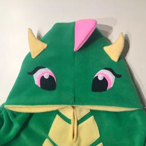 Girly Green Dragon Fleece Poncho & Car Seat Poncho All in one Baby, Toddler and Kids image 3