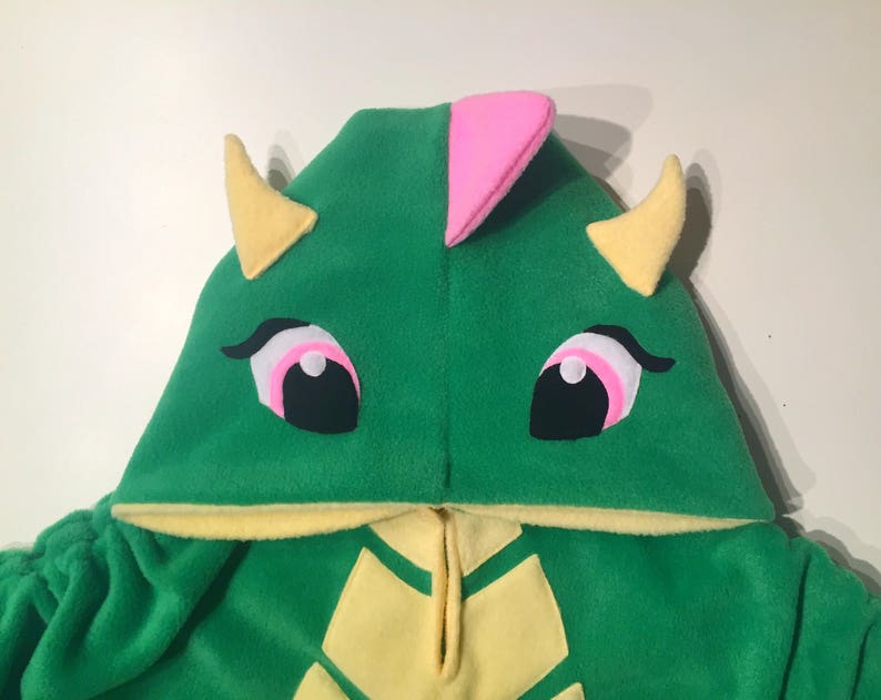 Girly Green Dragon Fleece Poncho & Car Seat Poncho All in one Baby, Toddler and Kids image 3