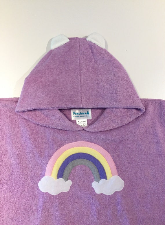 Bébé Enfant Arc En Ciel Plage Serviette Poncho éponge Serviette à Capuchon