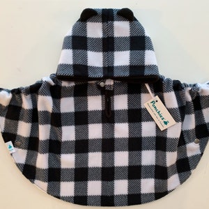 Red And Black Buffalo Check Fleece Poncho Car Seat Poncho Etsy