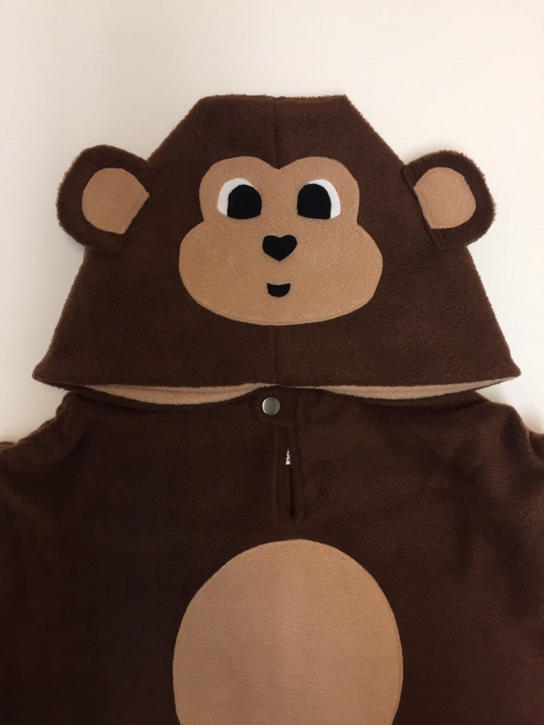 Monkey Fleece Poncho & Car Seat Poncho All in one Baby, Toddler and Kids image 4