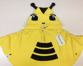 Yellow Bee - Fleece Poncho & Car Seat Poncho (All in one) - Baby, Toddler and Kids