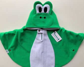 Green Dinosaur - Fleece Poncho & Car Seat Poncho (All in one) - Baby, Toddler and Kids