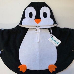 PRE-ORDER - Penguin - Fleece Poncho & Car Seat Poncho (All in one) - Baby, Toddler and Kids
