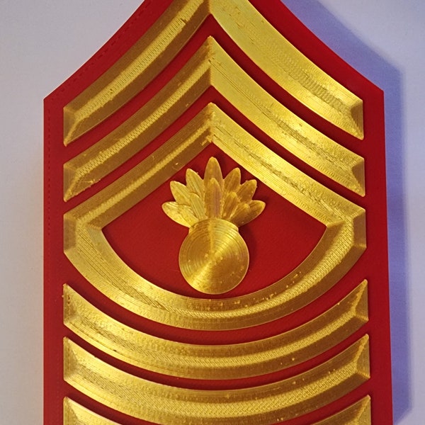 Dual Color 3D Printed Marine Corps Enlisted Rank Insignia